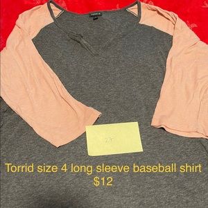 Torrid size 4 baseball raglan Long sleeve